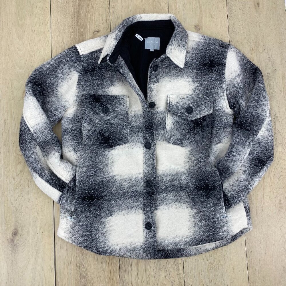 Weekend Los Angeles Gun Metal Plaid Shacket Oversize Sm​​​​​​​​​